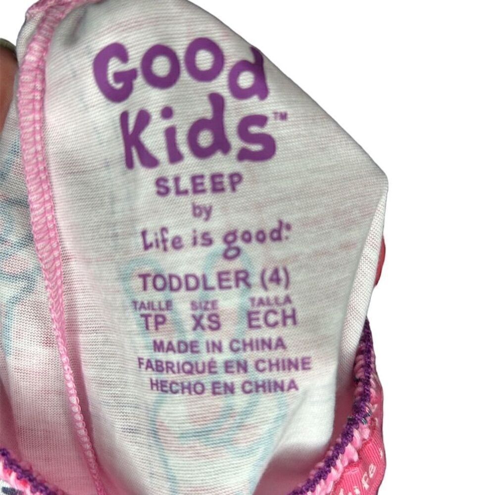 Life Is Good Girls Pink Peace Sign Pajama Pants Size XS 4T NWT - Picture 3 of 3